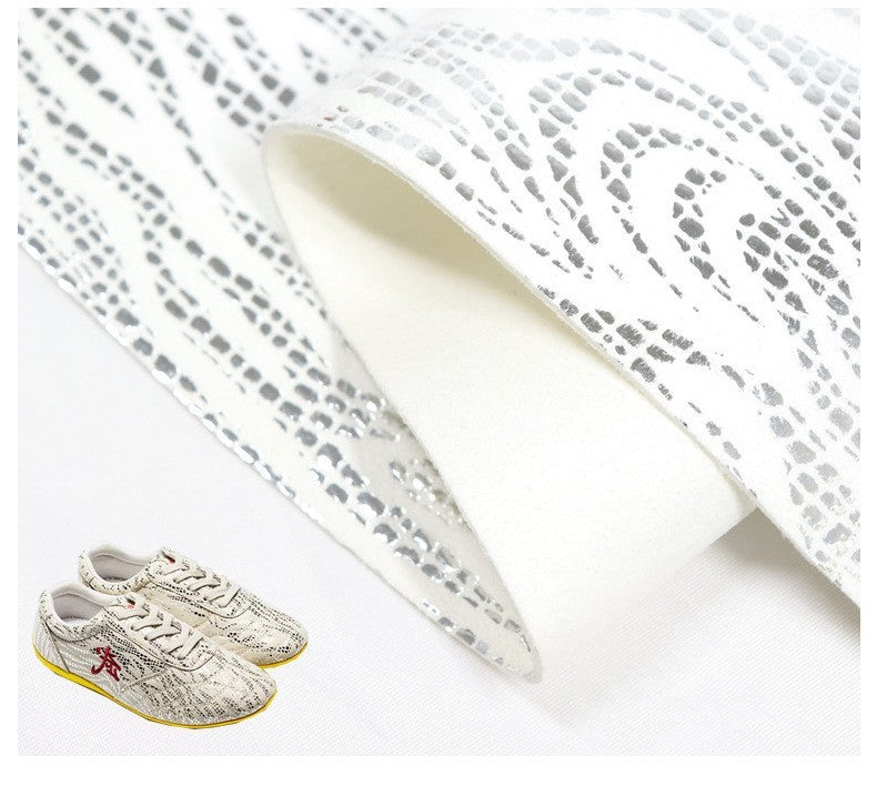 1.4mm Hot Silver Suede Microfiber Kung Fu Shoes Sweat Wadding Breathable Leather