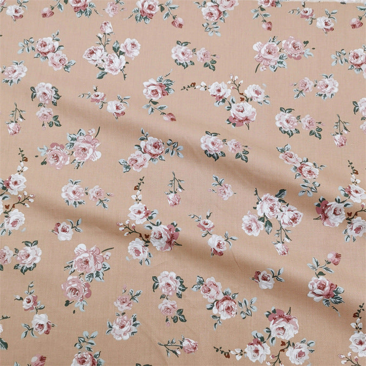Pastoral Small Rose Berry Cotton Twill Cloth Bedding Goods Home Clothes Dress Fabric