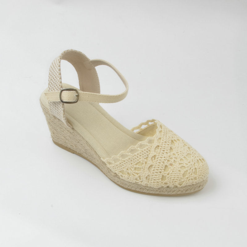Straw Woven Wedge Sandals Women's Spring And Summer Platform