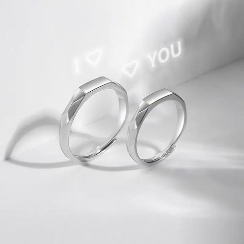 S925 Pure Silver Projection Couple Ring