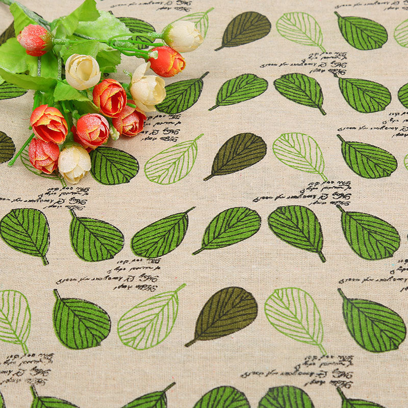 Cotton And Hemp Cloth Plant Tower Series Thickened Printed Fabric Storage Cloth