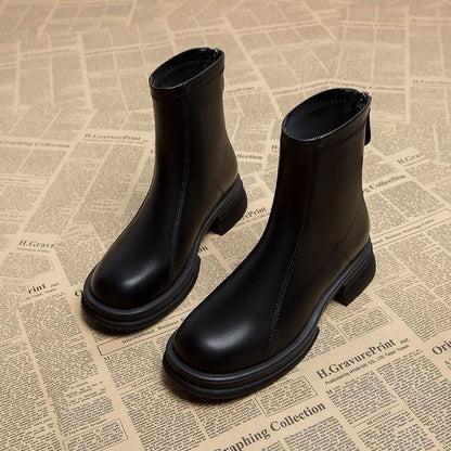 Women's Thick Heel Flat Ankle Boots